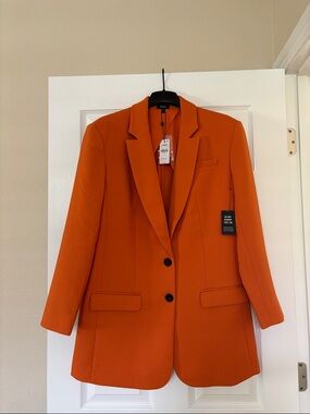 Express Orange Color Tailored Blazer